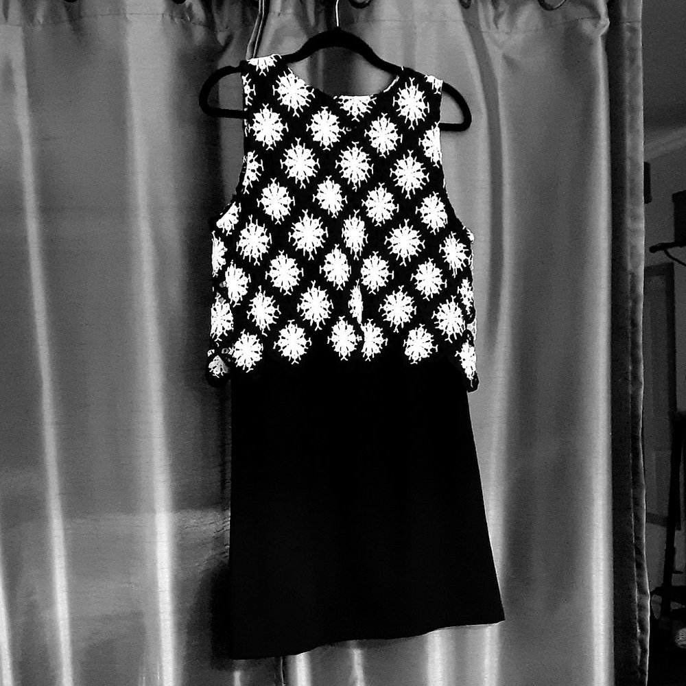 Papillon Shift Dress with Crochet Overlay